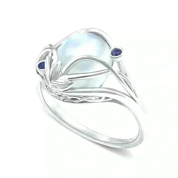 New Sterling Silver Blue Sapphire & Moonstone Ring - Picture 3 of 5